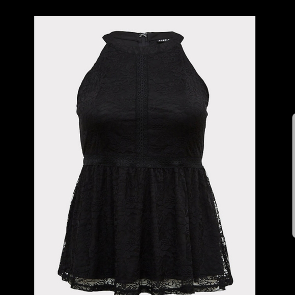 torrid Tops - Torrid NWT high neck lace peplum 00